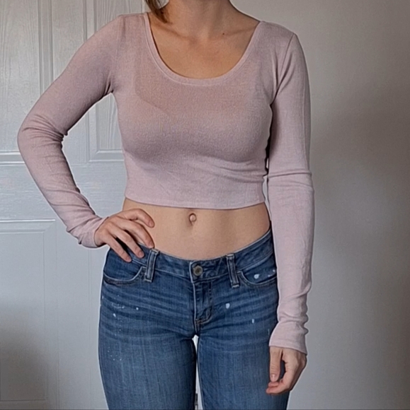 Pink Longsleeve Croptop - Picture 2 of 6
